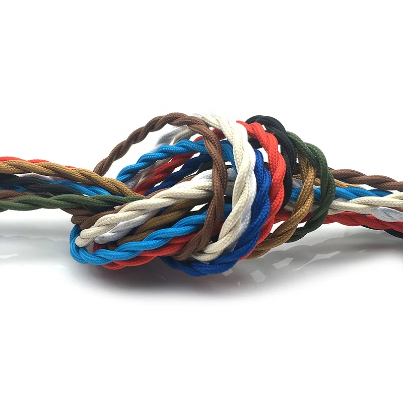 2*0.75 Vintage flexible Cable Electrical Wire Twisted Cable Retro Textile Pendant Light Wire