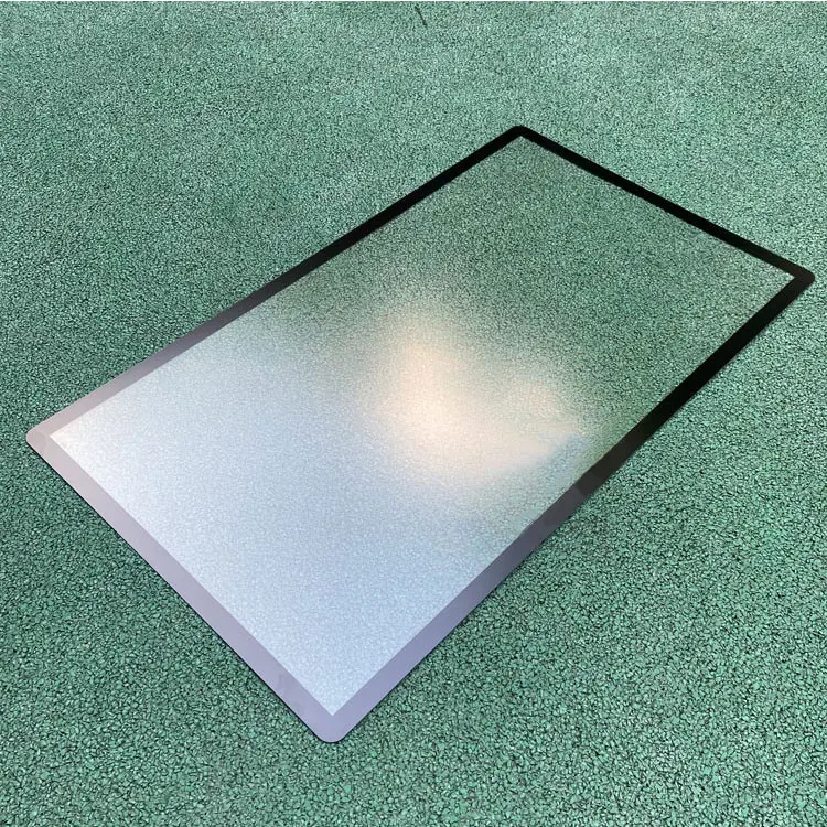 custom Silk screen processing black high-gloss LCD display window panel tempered opaque glass electric