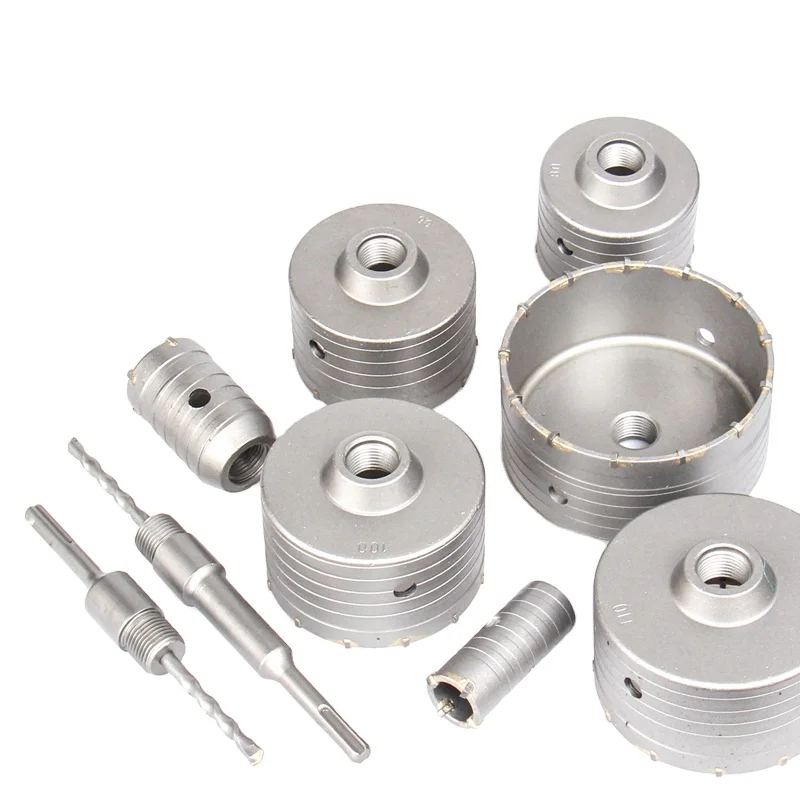SDS PLUS 30-160mm Concrete Hole Saw Hollow Core Drill Bit Shank 110-530mm Cement Stone Wall Air Conditioner Alloy