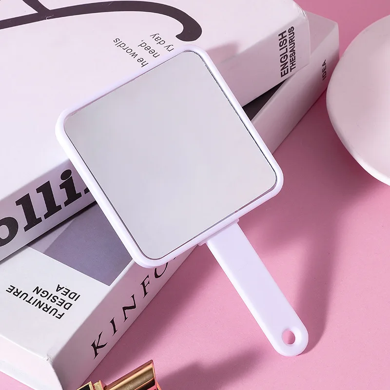 High Quality Customized Logo Mini Portable Cosmetic Makeup Mirror With Comb Single-Sided Square Round Design Bulk Packed