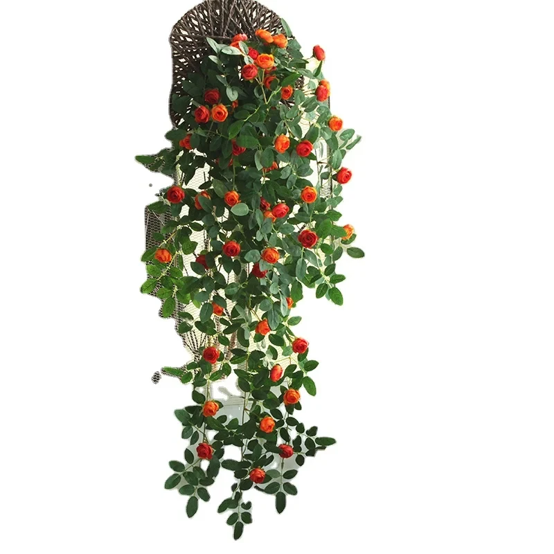 INUNION Hot sale Artificial rose flower vine fake flower rattan vine winding decoration plastic vine plant shelter