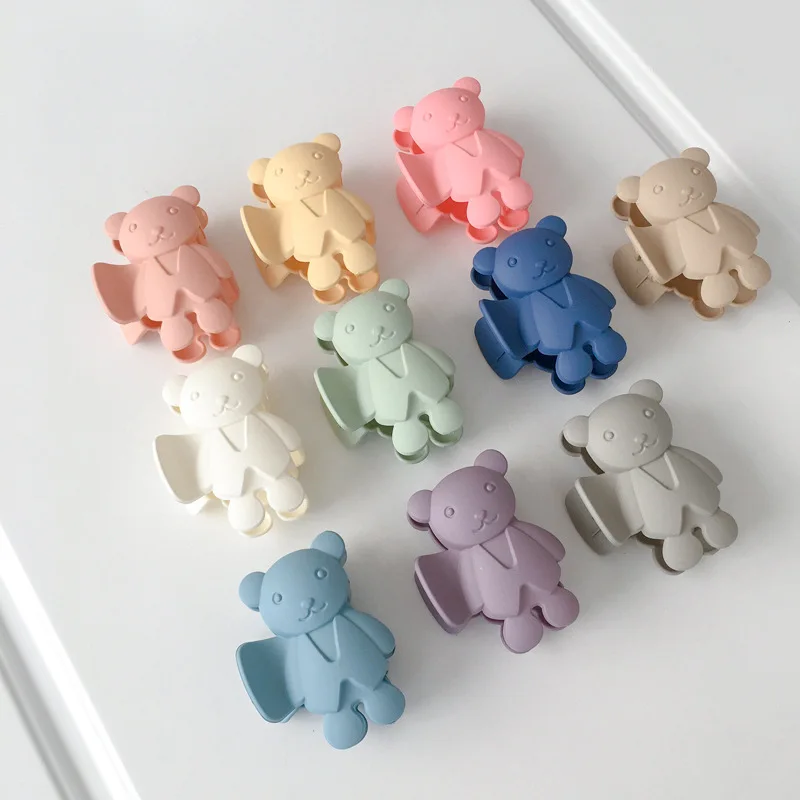 Wholesale new hot cute candy color frosted sweet hair accessories bear claw clip
