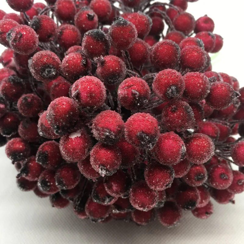 Artificial Red Foam Berry Picks Branch Blossom Flower Christmas Decorative Artificial Berry