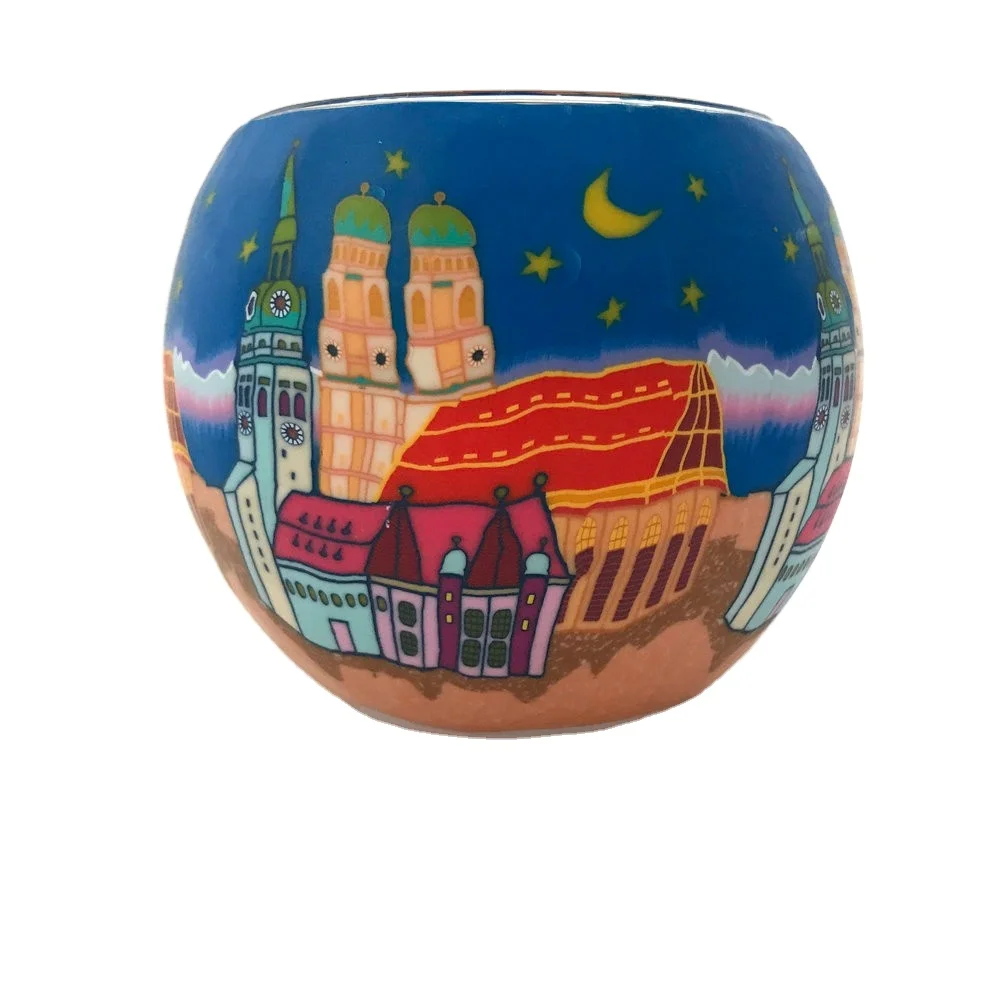Handmade Decorative Glass Candle Holder Soft Ceramic sleeve Craft