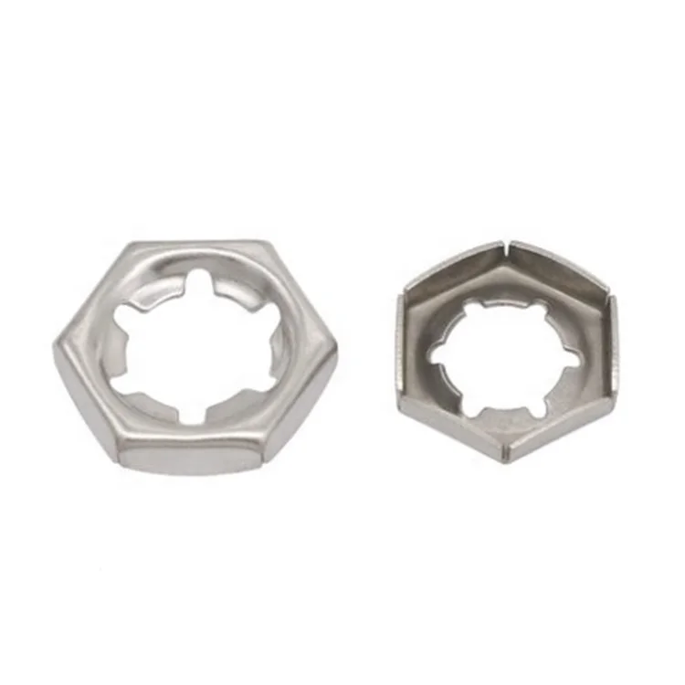 M4-24 Surface treatment plain silver stainless steel self-locking nut din7967