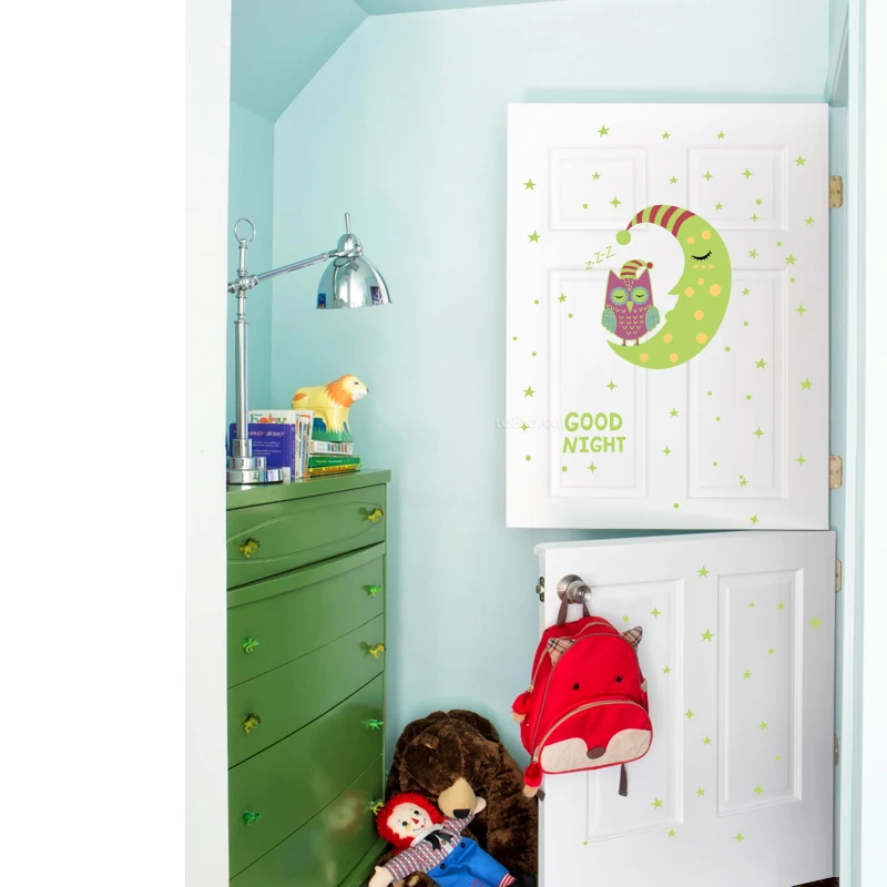 YIYAO Moon Светящиеся в темноте настенные наклейки сказочные светящиеся наклейки и звезды настенные наклейки