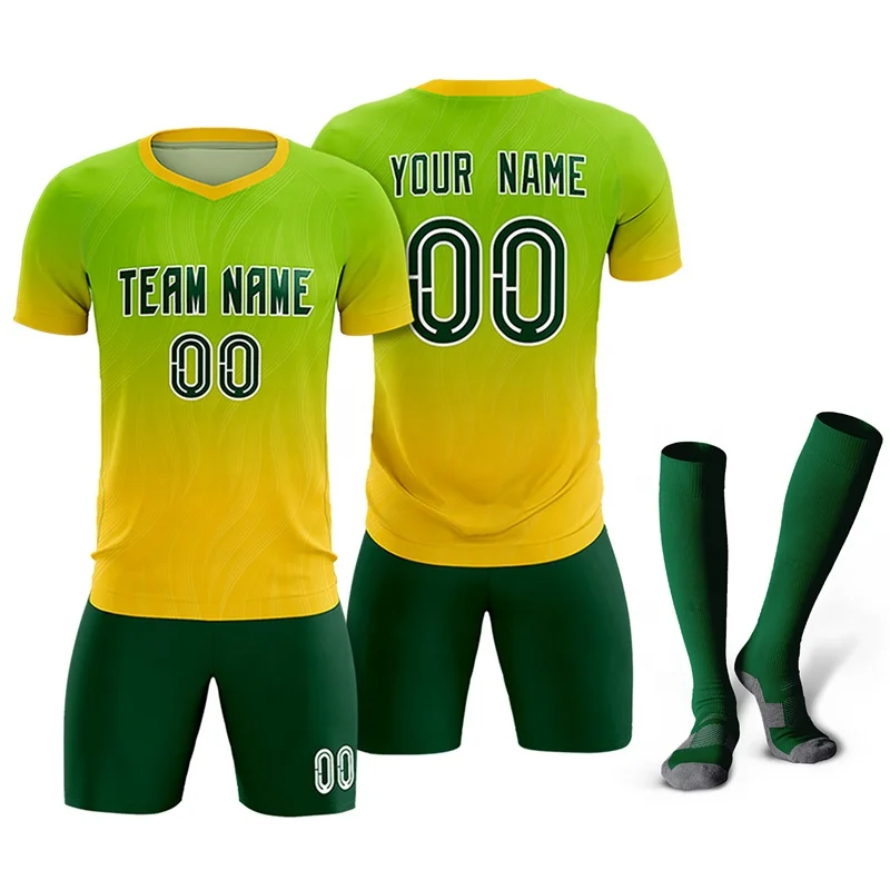 High Quality Custom Sublimated Soccer Jersey Set Adult Kids Football Jersey Wholesale Heat Transfer Design Youth Soccer Uniforms