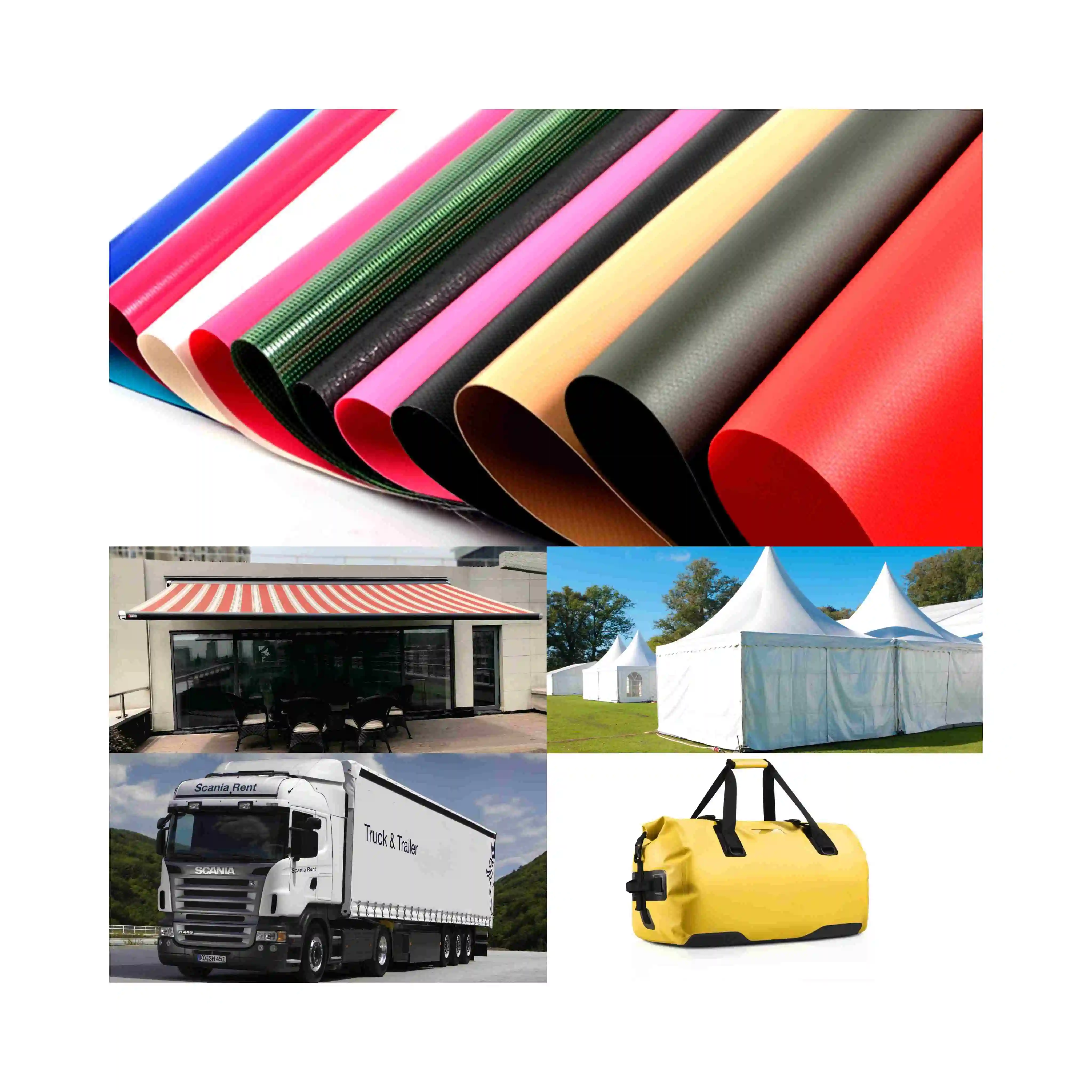 650gsm  PVC Laminated durable tarpaulin rolls  for tents covers bags direct sale