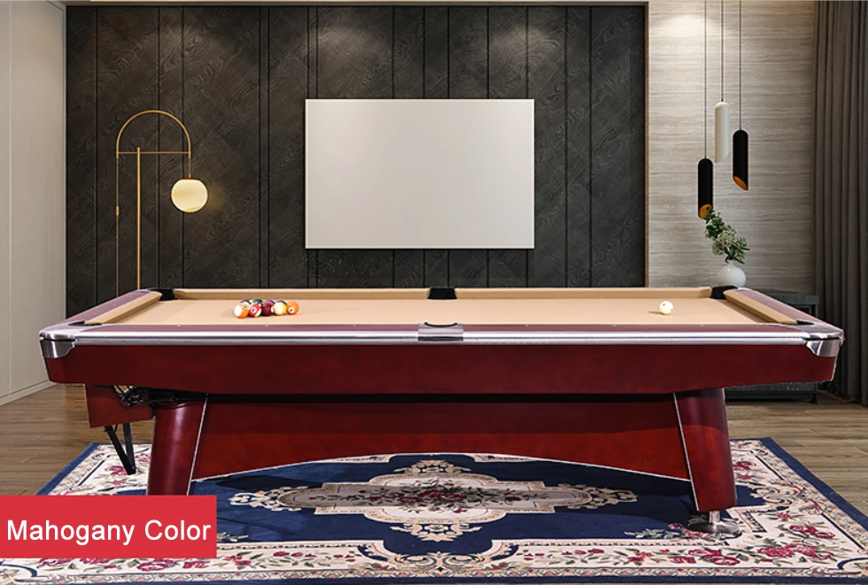 TQZ-01 Quality Slate Solid Wood  Table Tennis Billiard table8ft 9ft with Rubber Cushion Leather Pocket for Clubs for Pool Sports