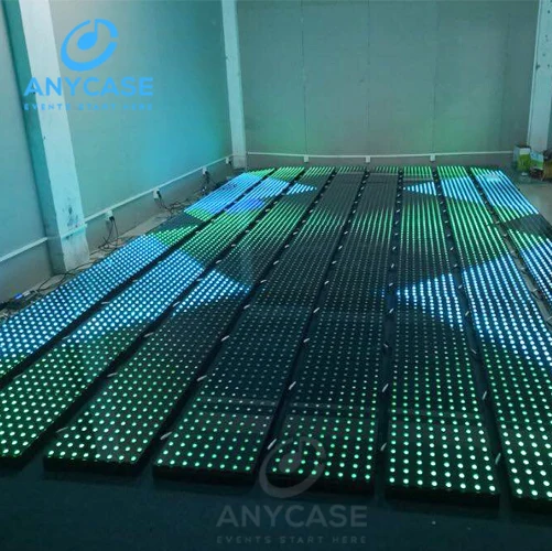 Customized 8*8 pixels interactive video rgb stage led panel color digital round dance floor