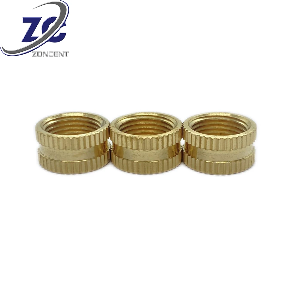 OEM  Brass Knurling Blind Threaded & Brass Mounding Heat Insert Nut For Wood Automobile & Plastic Molding