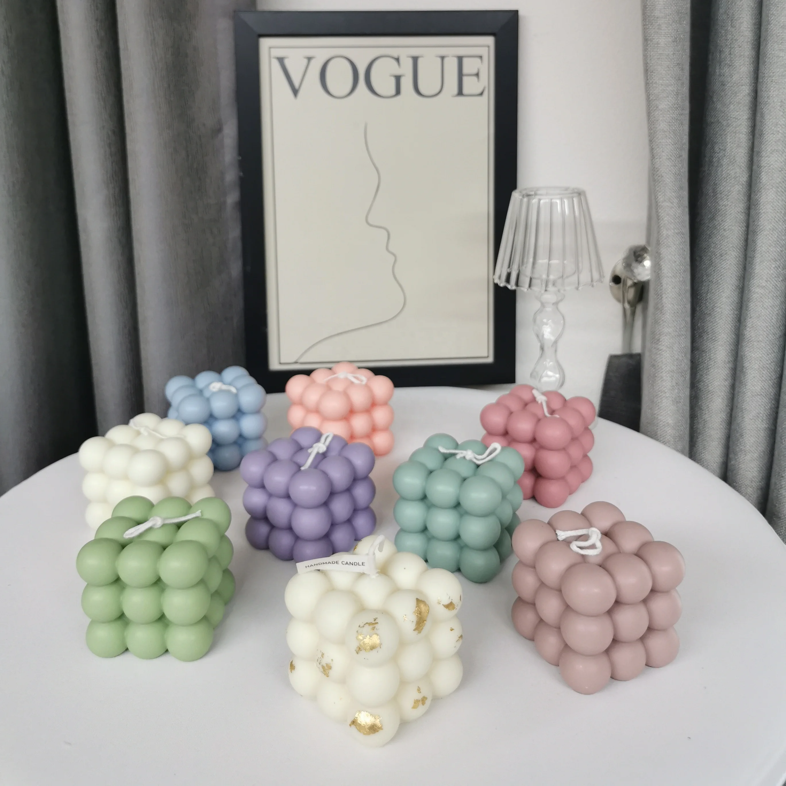 Макарун INS куб Рубика художественный пузырь свеча соевый воск украшение для дома