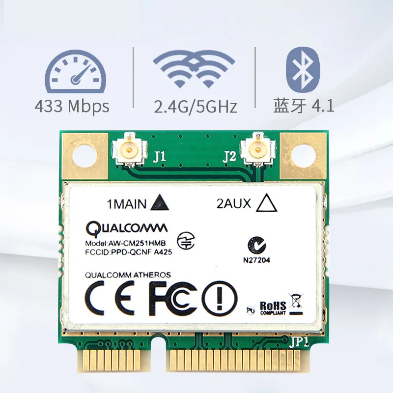 Wireless-AC Dual Band For Qualcomm Atheros QCA9377 AW-CM251HMB Mini PCI-E Wifi Card 433Mbps BT4.1 802.11ac Better Intel 3160