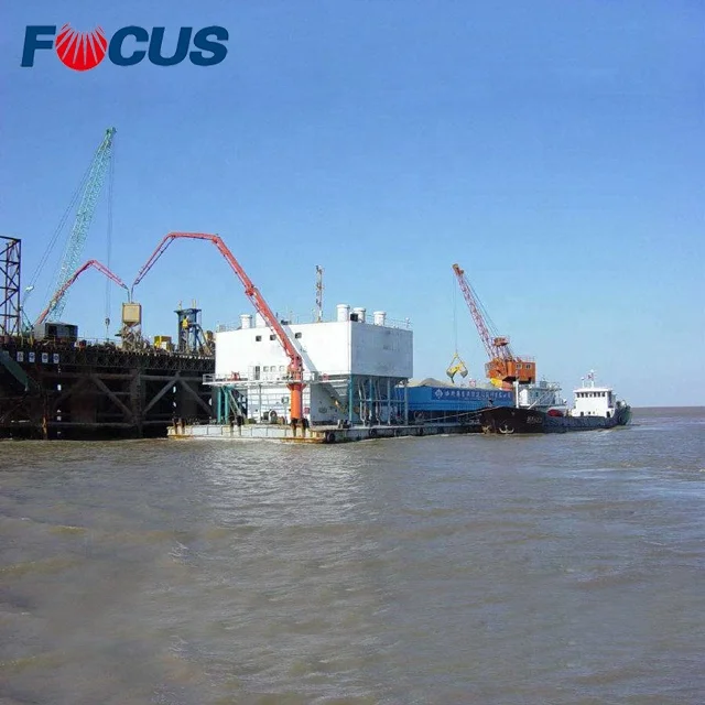 Ready Mixed 60-240m3h Floating Concrete Mixer Boat with Belt Conveyor Fully Auto Control