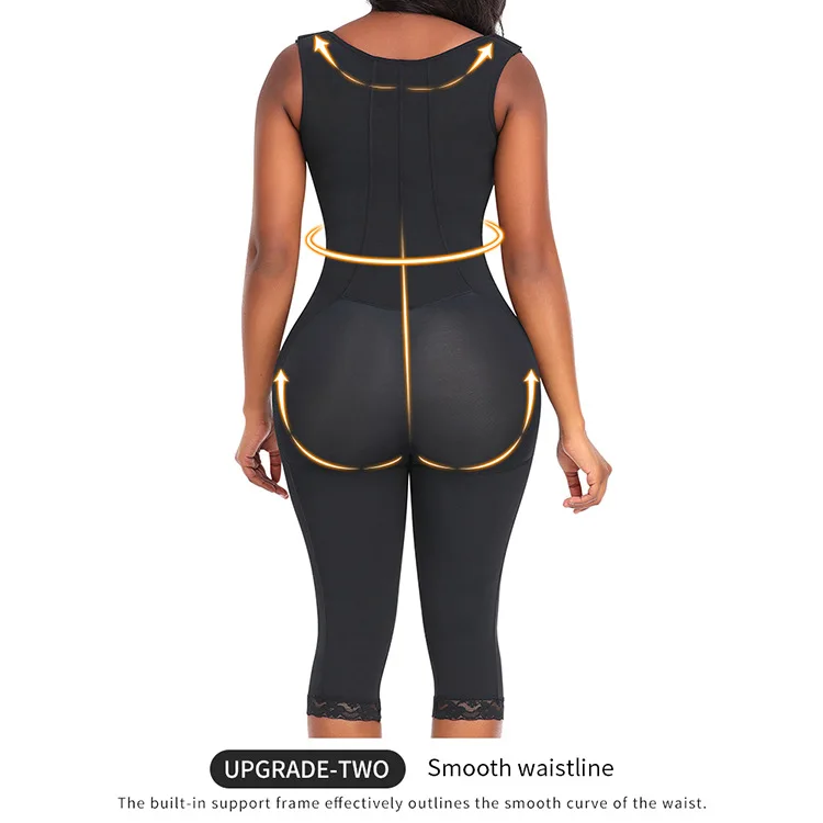 High Compression Long Thigh Zipper Tummy Control Butt Lifter Columbian Fajas Shapewear Body Suit Full Body Shapewear