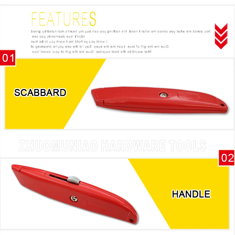 General Purpose Utility Knives Aluminum Sliding Blade Heavy Duty Knife For Cutting Carpet