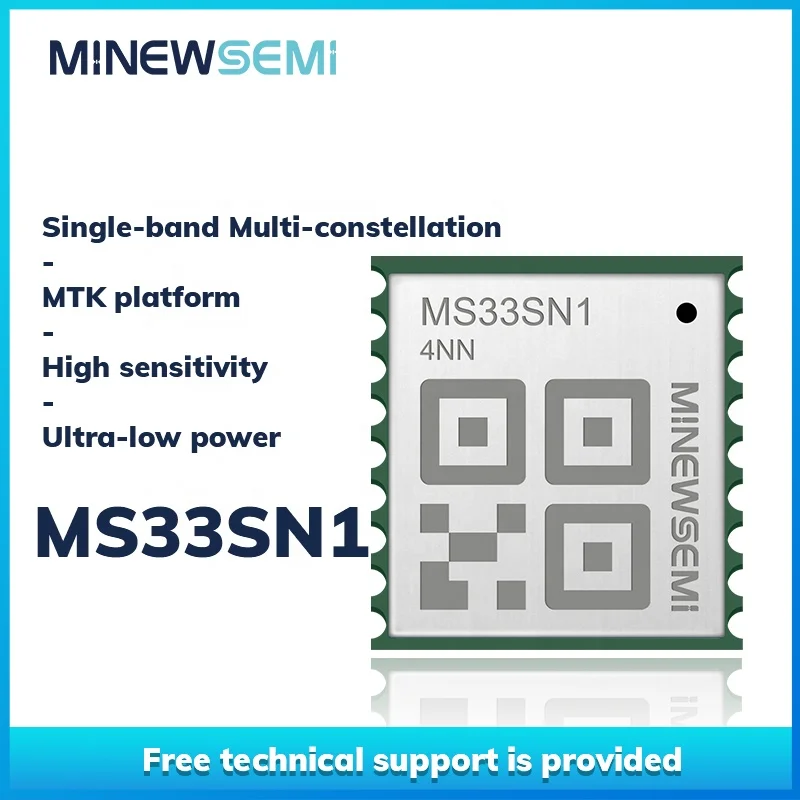 MinewSemi MS33SN1 Ultra Low Power Small Size  Single Frequency Multi Constellations GNSS Receiver Module