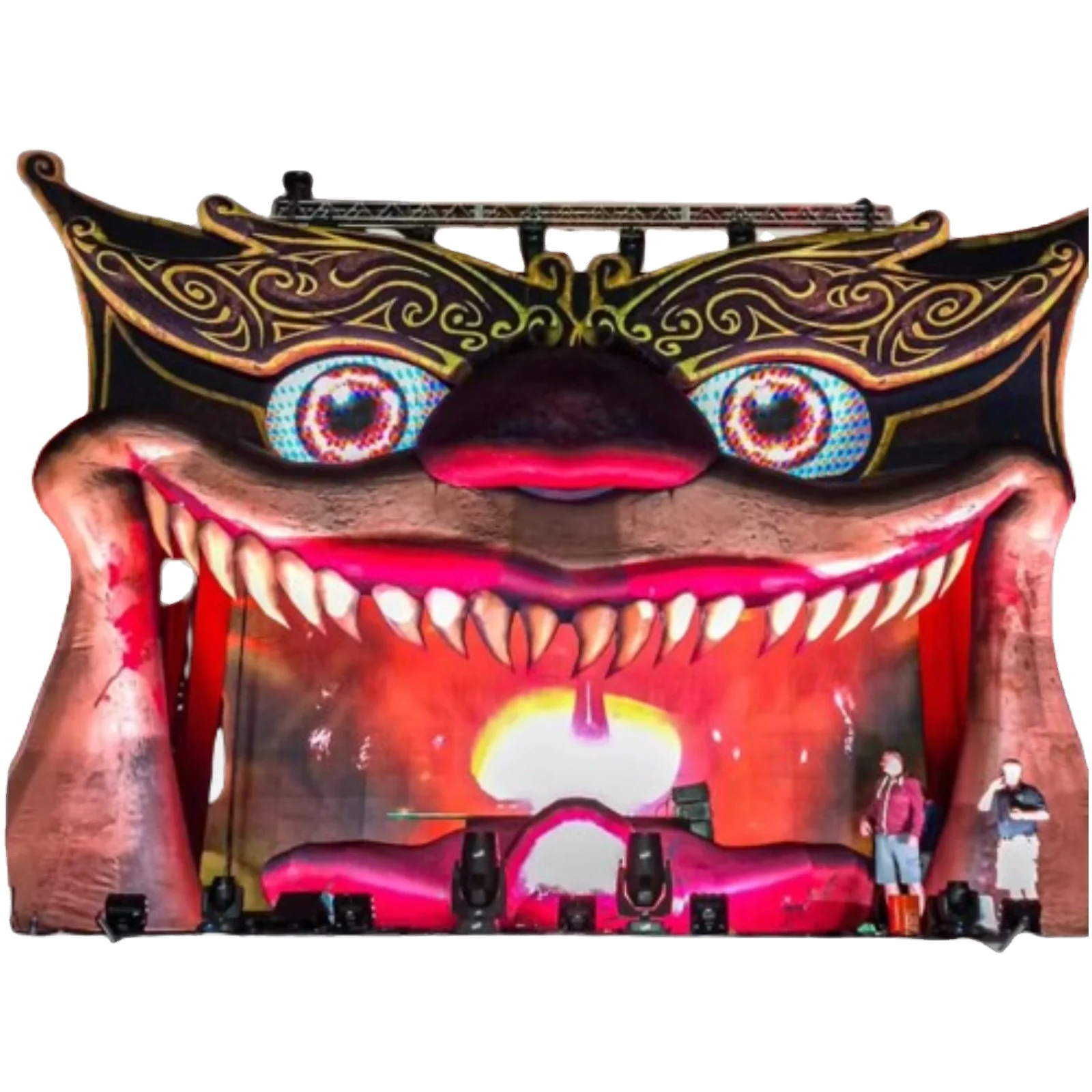 Scary Inflatable Owl Arch Spooky Pop up Animal Entrance Archway for Stage Decoration or Halloween Bash/Nightclub