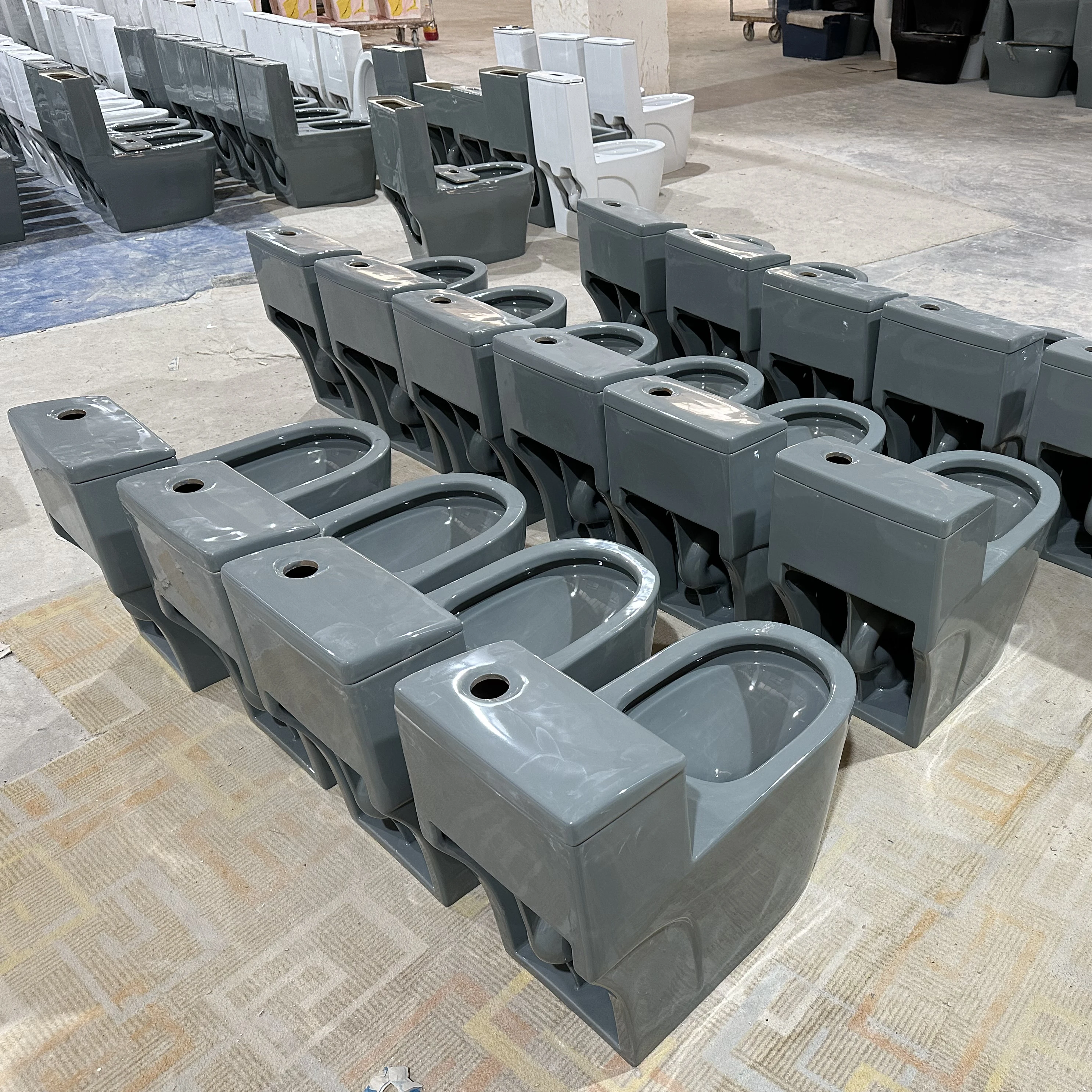 Grey Elongated Commode Bathroom Ceramic Wc One Piece Ceramic Water Closet Inodoro Bathroom Toilet Bowl