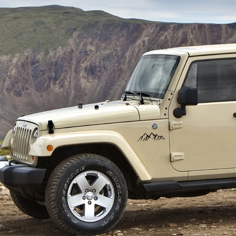 Внедорожная наклейка на корпус, белая высечка, виниловая графика на гору, наклейка на автомобиль, наклейка на окно автомобиля