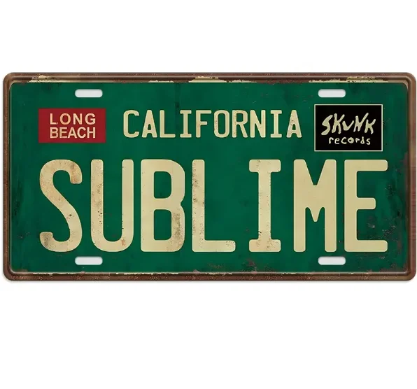 Retro metal tin sign embossed painted vintage metal license plate bar commercial space home wall decoration