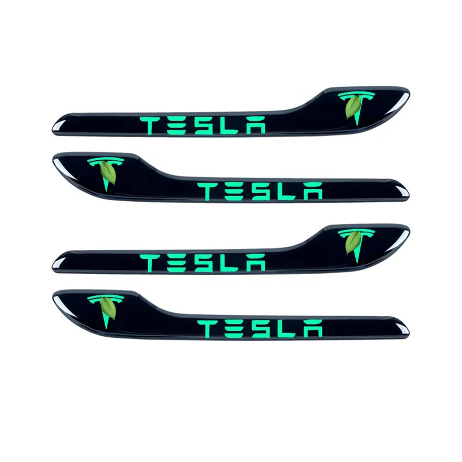 Car Accessories Door Handle Decoration Cover Car Door Handle Sills Protection Wrap For Tesla Model 3 Y S X