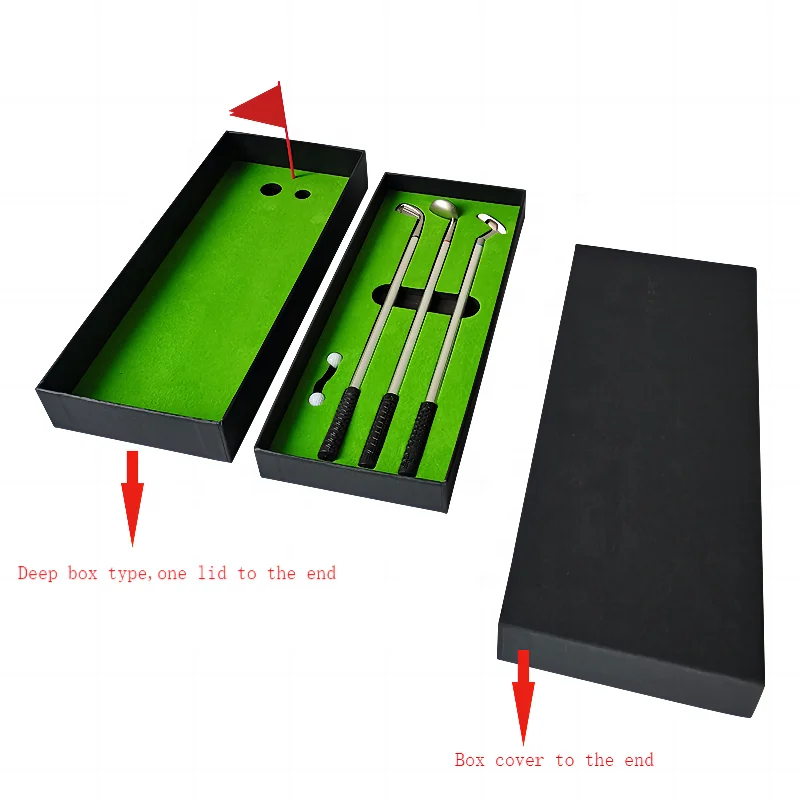 Hot selling new listing Deep desktop golf pencil fan you green club pen Fun golf gift set