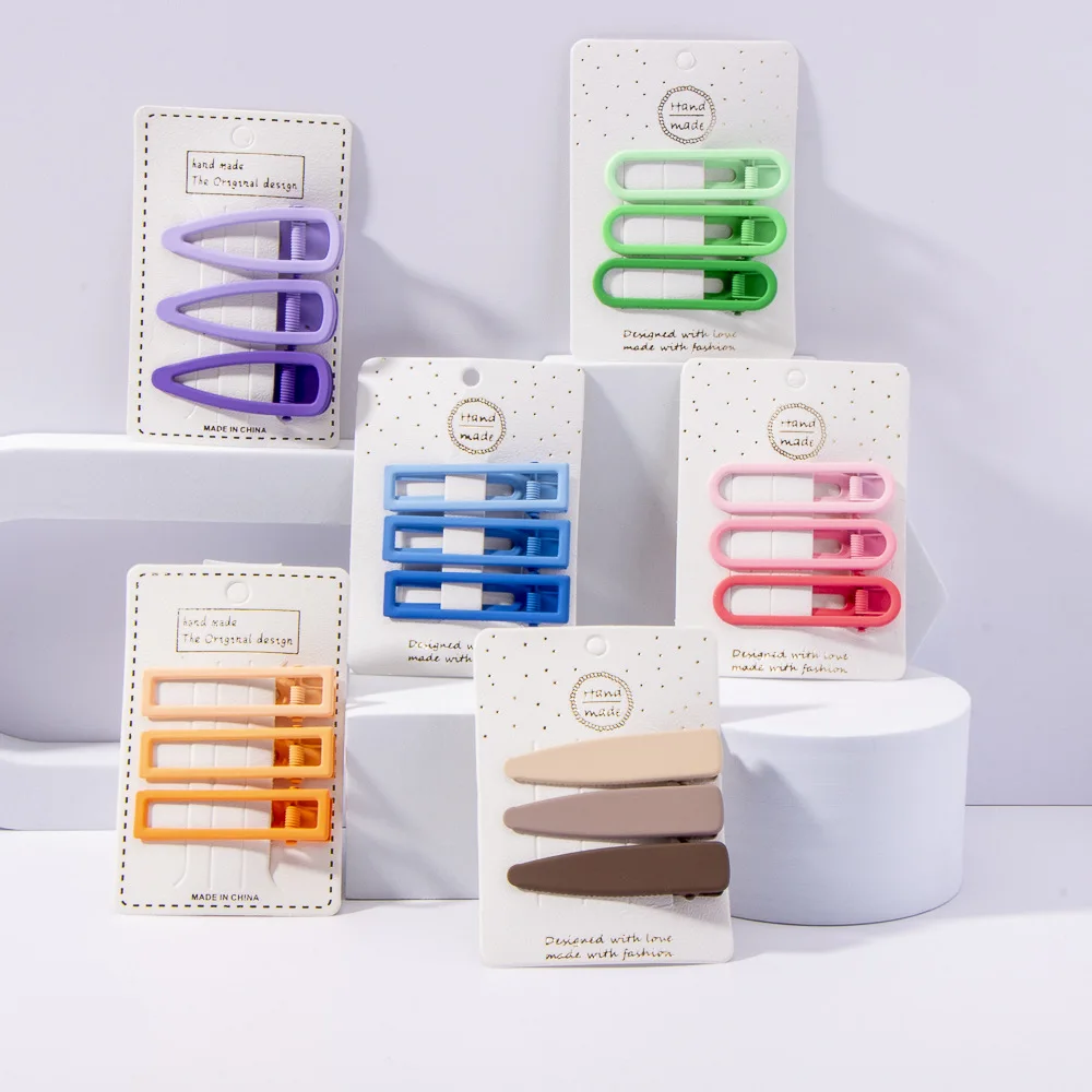 Wholesale Fashion Metal Hairpins 3 Piece Set Duckbill Clip Women Barrettes Hair Ornament Hair Clips