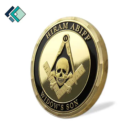 China Manufacturer Masonic Freemasonry Token  Soft  Enamel Gold Souvenir Coin Collectible Coins Custom 3D Coins