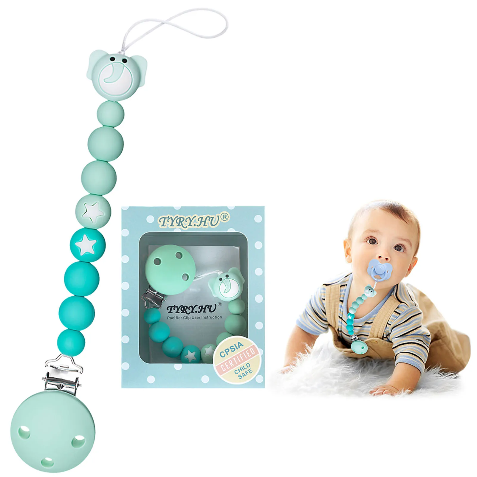 Factory Baby Shower Gift Teether Toys Pacifier Clips Silicone Teething Beads Chain Bpa Free Pacifier Clip Holder