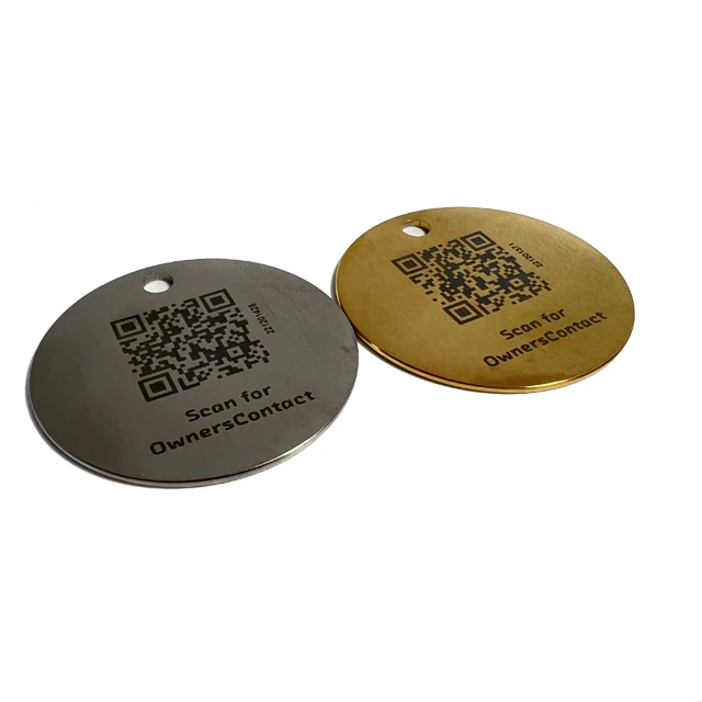Пользовательские ярлыки из нержавеющей стали высокого качества QR-кода лазерная гравировка