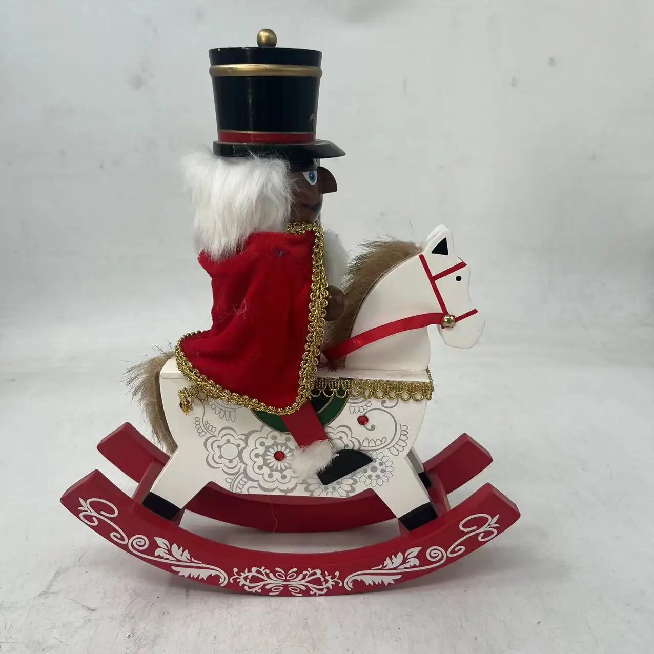 Wooden crafts ornaments Christmas Nutcracker rocking horse ornaments desktop decoration ornaments