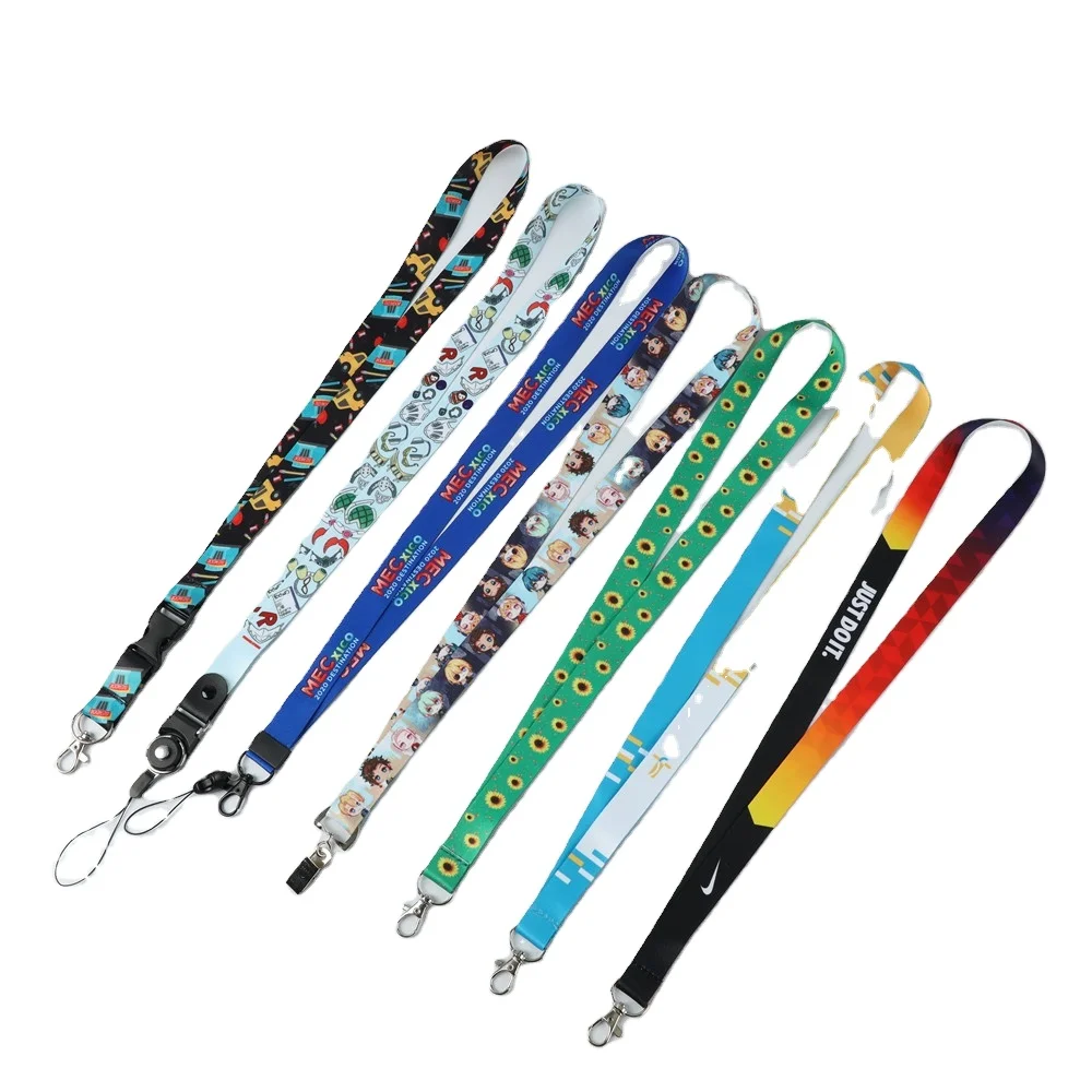 
High quality double lobster claw Lanyard Custom Keychain Lanyard With Logo Rainbow Lanyard 