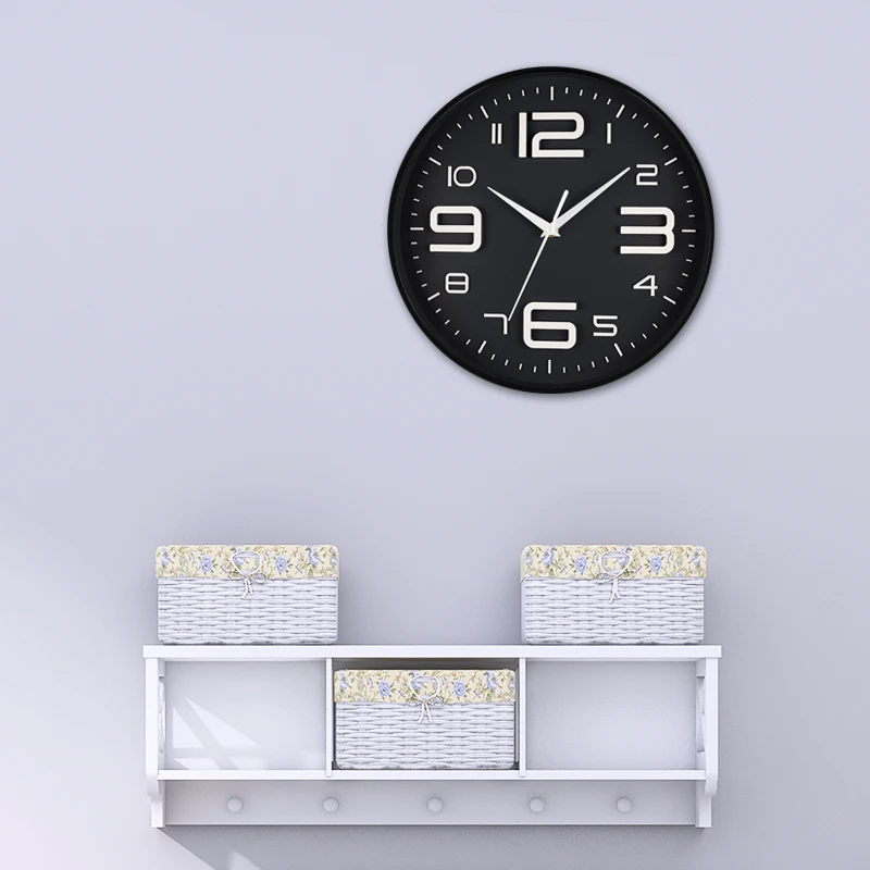 12 inch clock promotional glass decorative 3d wall clock
