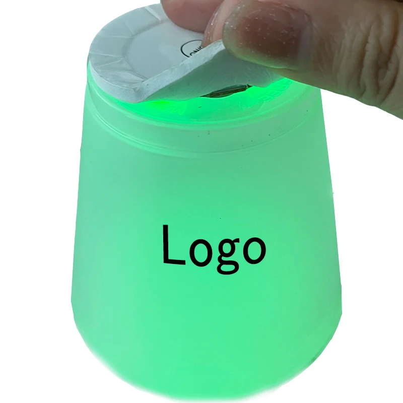 LED Luminous Frosted Cup Plastic Colorful LED Light Creative Water Sensing Drink Cup with LED Coaster and Waterproof