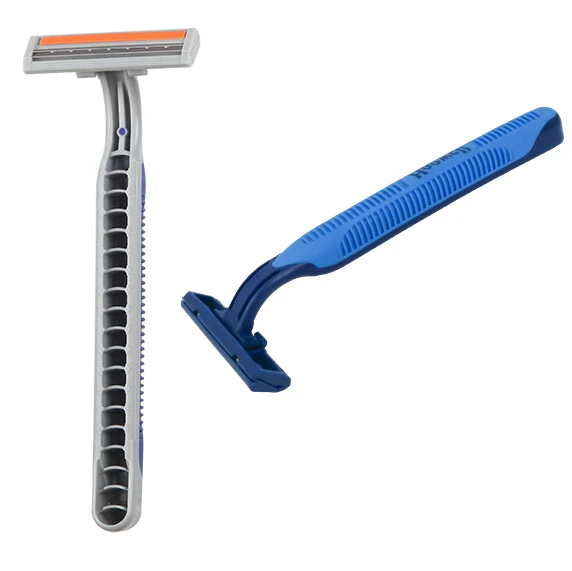 HW-B229GL  Hot sale Twin two 2 blade disposable razor stainless steel sharp blade mens/ women shaving