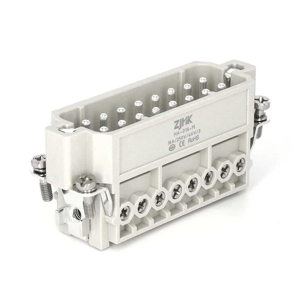 IP65 Heavy Duty Connector Plug 10 Pin Crimp Terminal The Slim Male Inserts Connector Manufacturer