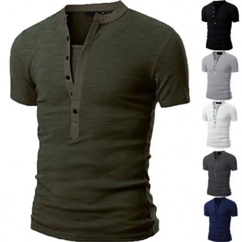 OEM Round collar buttons chest v neck polo t shirts men shirts for men casual casual shirts for men