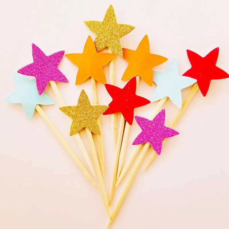 Glitter Gender Reveal Boy or Girl Cup Cake Toppers Baby Shower Party Cake Food Decoration Supplies/