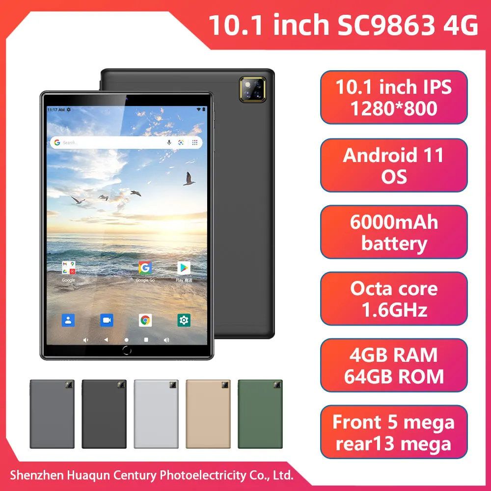 Cheapest OEM 64GB ROM android tablet 10 inch 1280x800IPS 6000 mah battery wifi HD tablet