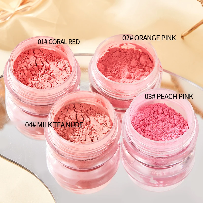 Private Label 4 Color Light Air Cushion Blush Mushroom Powder Puff Head Soft Fog Matte Powder Blusher for Lazy Novice