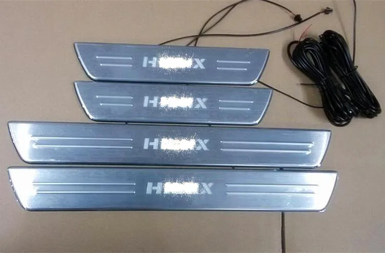 High Quality stainless steel led Door Sill kick plates For Hilux Revo Vigo 2015