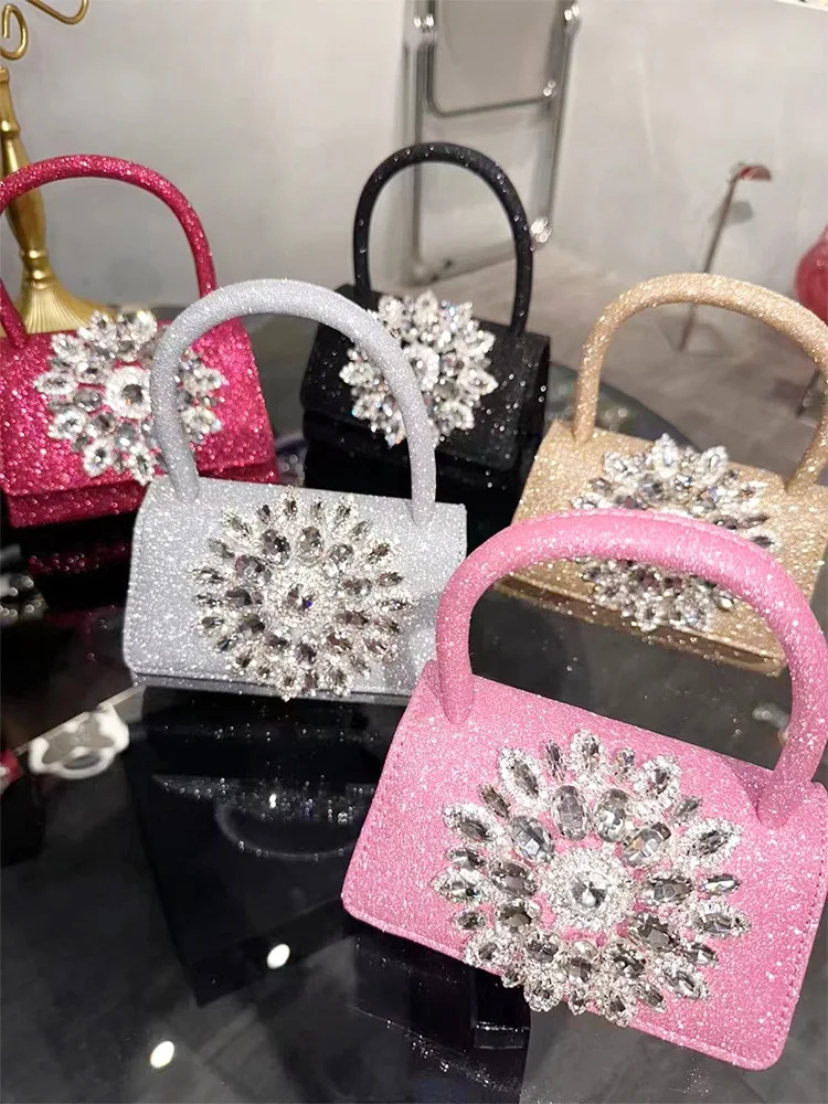 Fashion Ladies Luxury Diamonds Flower Crossbody bags Summer Butterfly all match Clutch Bag Purse for women