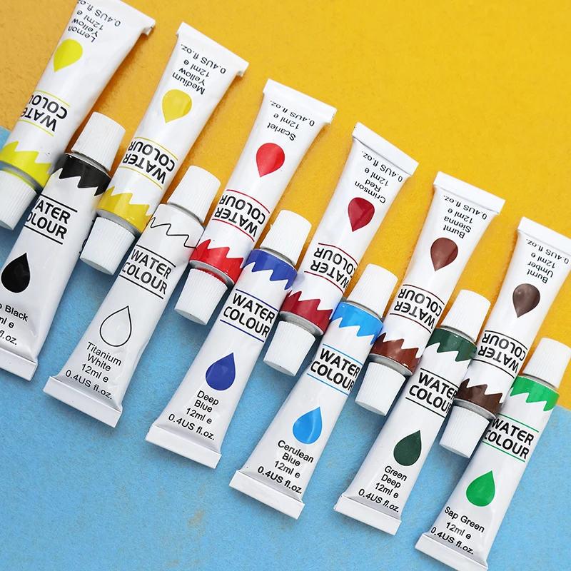 Promotional quality 12ml tubes water color paper painting watercolor set