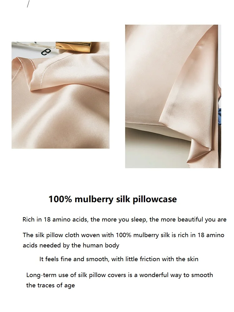 Custom Class 6A silk pillowcase  It feels fine and smooth, with little friction with the skin  100% mulberry silk pillowcase