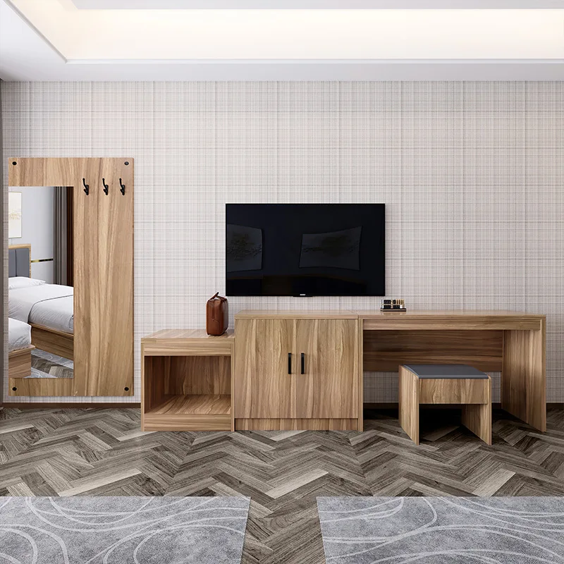 Modern 5 Star Solid Wood Hotel Bed King Queen Size Hote Bed Luxury Hotel Apartment Bedroom Furniture King Bed