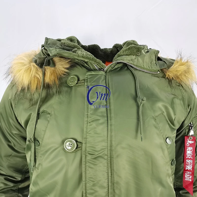 N3b Fur Hooded Thick Warm Men Winter Tactical Parka Russian Winter Coat