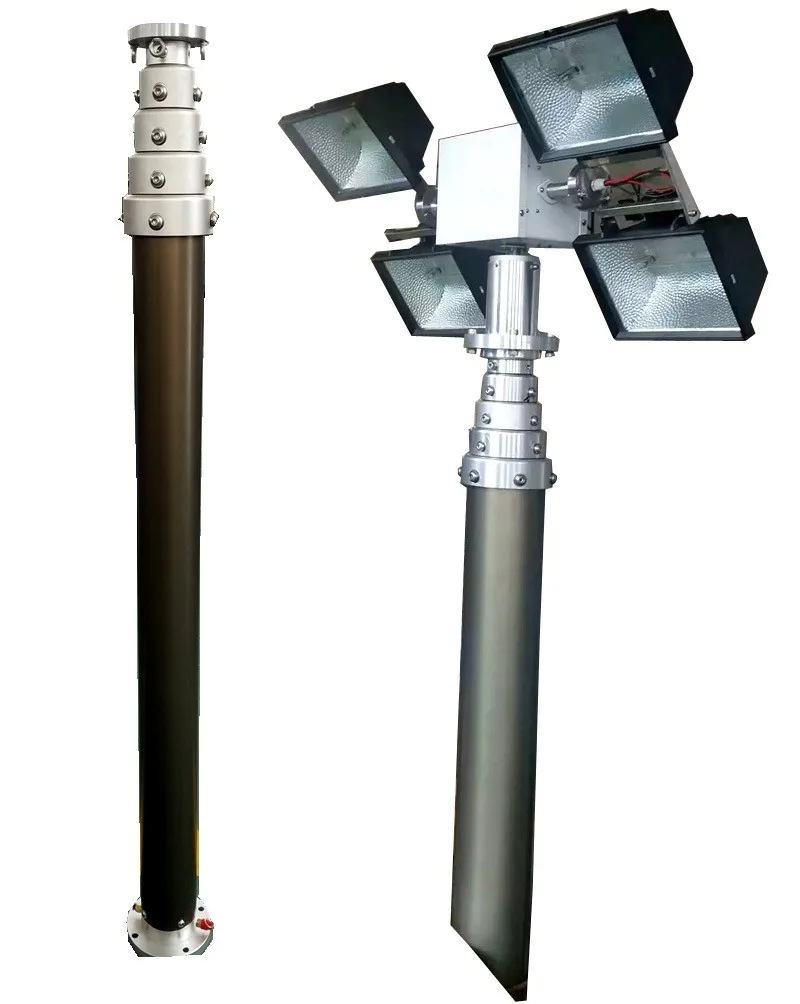 Lighting Mast 8m Heavy Duty Portable Pneumatic Telescopic Mast Pole