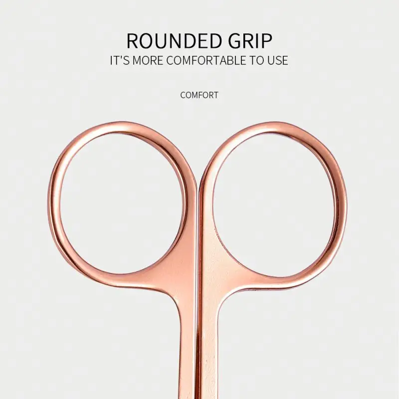 Stainless Steel Custom LOGO Eyelash Eyebrow Trimmer Nose Hair Trimming Makeup Tool Beauty Scissors