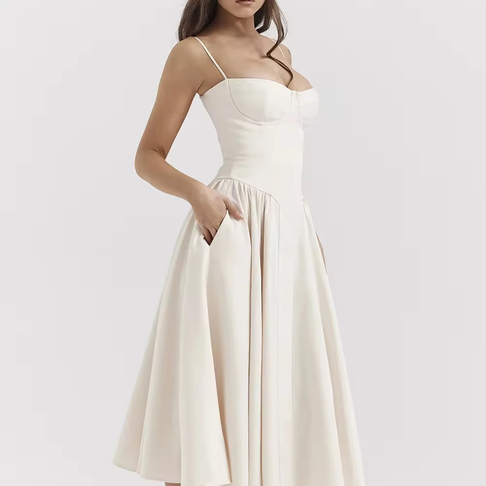 Fashionable Elegant O Neck Printed Long Sleeve Casual Midi Dresses Women